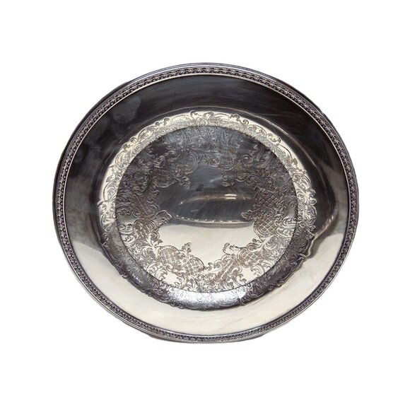 Empire Silver Company Round Serving Silverplate Tray Dish Platter 10" ESC 377 - Picture 3 of 6